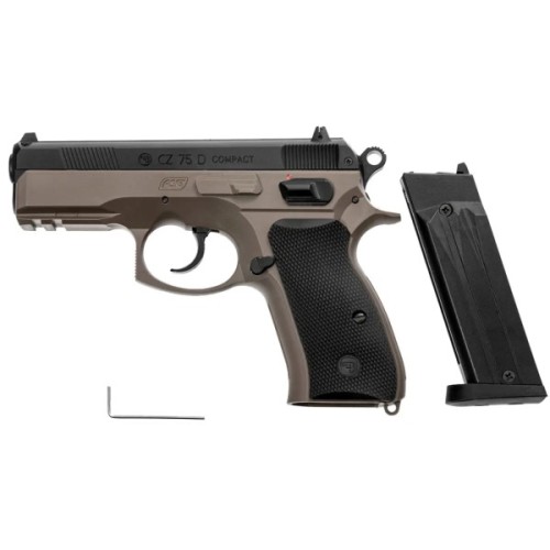 Страйкбольний пістолет ASG CZ 75D Compact FDE Spring (18603)