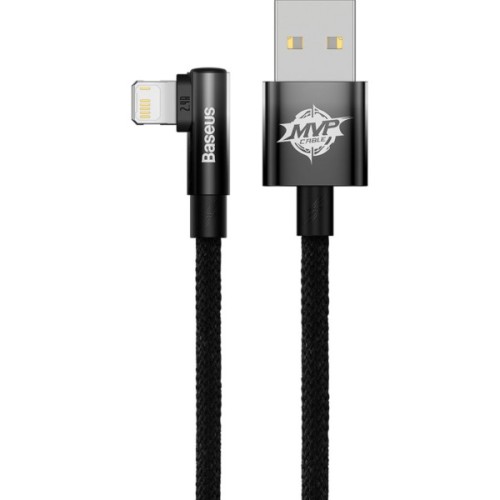 Дата кабель USB 2.0 AM to Lightning 1.0m 2.4A 90° corner black Baseus (CAVP000001)