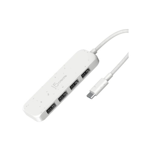 Концентратор J5create USB-C to 4xUSB-A 3.2 10Gbps white (JCH341EW-N)