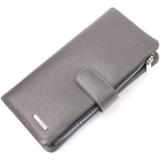 Портмоне Karya З натуральної шкіри Сіре (20999)