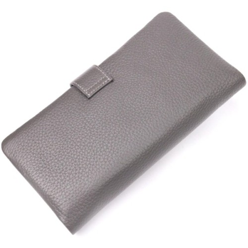 Портмоне Karya З натуральної шкіри Сіре (20999)