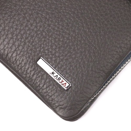 Портмоне Karya З натуральної шкіри Сіре (20999)