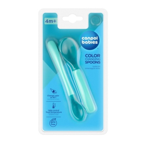 Набір дитячого посуду Canpol babies Ложки магічні 2 шт. - бірюзові (9/581_tur)