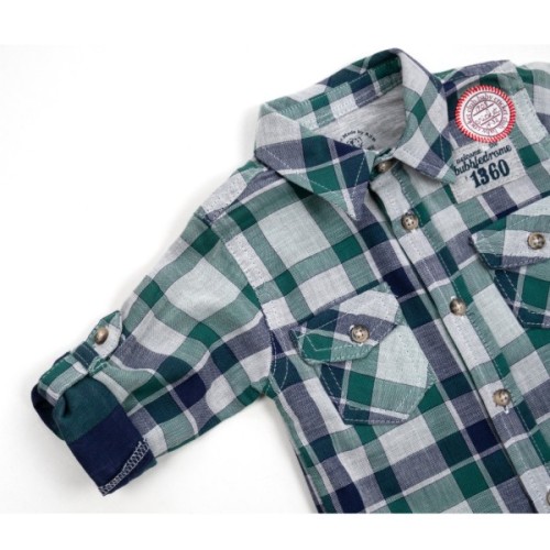 Сорочка дитяча Aziz у клітинку (19088-62B-green)