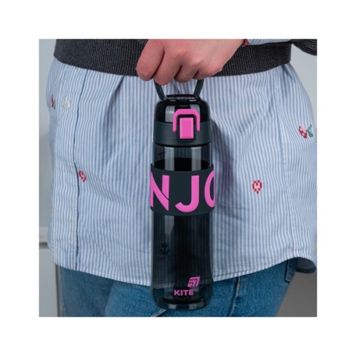 Пляшка для води Kite 680 мл чорно-рожева (K25-1233-3)