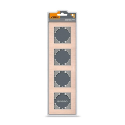 Рамка Videx BINERA мідний алюміній 4 поста (VF-BNFRA4H-CP)