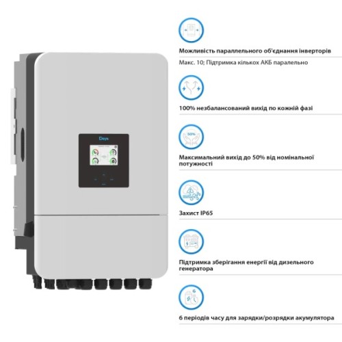 Сонячний інвертор Deye SUN-16K-SG05LP3-EU-SM2, 16 кВт (SUN-16K-SG05LP3-EU-SM2)
