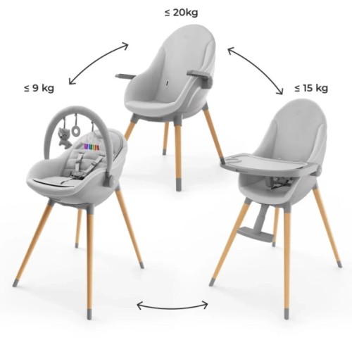 Стілець для годування Kinderkraft 2 в 1 Fini Up Grey (5902533930111)