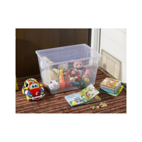 Контейнер для зберігання DEA home Easy прямокутний на колесах Прозорий 46 л (20081)