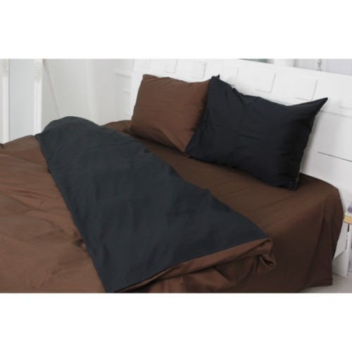 Постільна білизна MirSon King Size Сатин Premium 0211+0055 Dark Chocolate 220х240 (2200001169616)