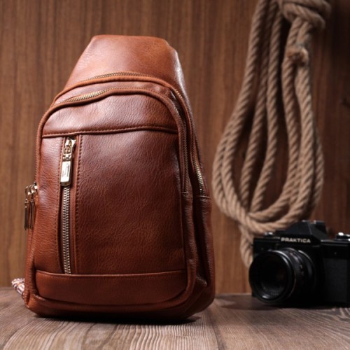 Сумка Vintage Жіноча слінг з екошкіри Руда (22749)