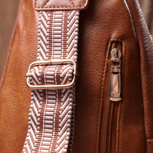 Сумка Vintage Жіноча слінг з екошкіри Руда (22749)