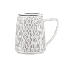 Чашка Ardesto Lamberto, 360мл, порцеляна, біло-сірий (AR3051)