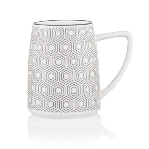 Чашка Ardesto Lamberto, 360мл, порцеляна, біло-сірий (AR3051)