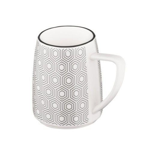 Чашка Ardesto Lamberto, 360мл, порцеляна, біло-сірий (AR3051)