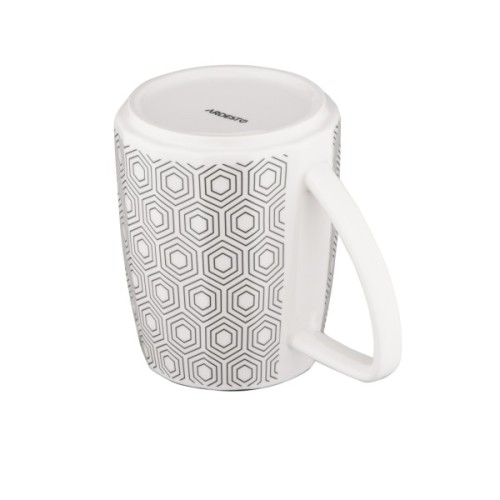 Чашка Ardesto Lamberto, 360мл, порцеляна, біло-сірий (AR3051)