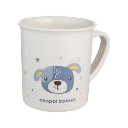 Набір дитячого посуду Canpol babies CUTE ANIMALS кружка пластикова, блакитна (4/413_blu2)