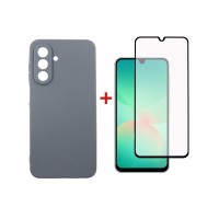 Чохол до мобільного телефона Dengos Carbon + glass Samsung Galaxy A26 Grey (DG-KM-189)