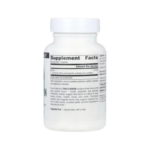 Мінерали Source Naturals Бор потрійний, 3 мг, Triple Boron, 100 капсул (SNS-01913)