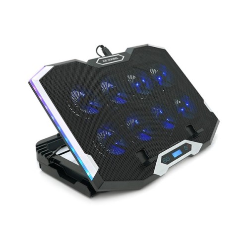 Підставка до ноутбука IceCoorel 10-17", 8*70mm, 2*USB, + LCD, 410x297x40mm, RGB (K10)