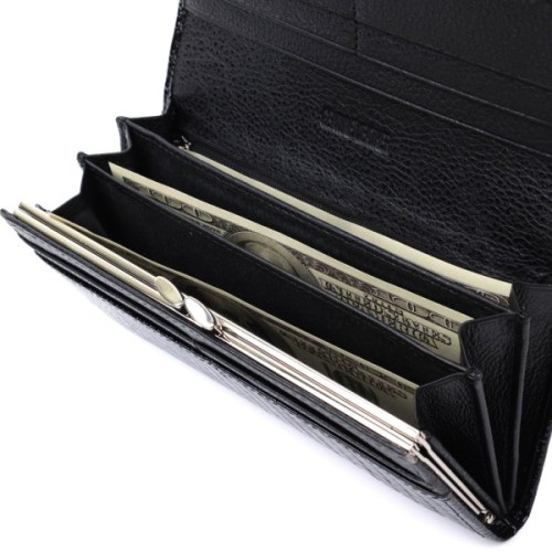 Гаманець ST Leather З натуральної лакованої шкіри Чорний (22679)