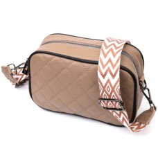 Сумка Vintage Шкіряна жіноча через плече на одне відділення Бежева (22386)