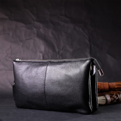 Сумка Grande Pelle З натуральної зернистої шкіри Чорна (11697)