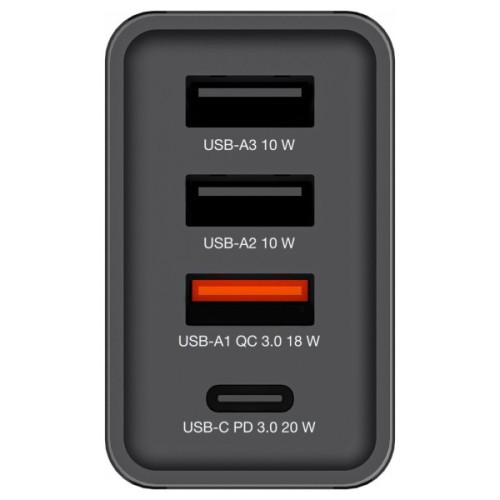 Зарядний пристрій Verbatim USB 30W PD3.0 4-ports black (49700)