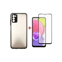 Чохол до мобільного телефона Dengos Kit for Samsung Galaxy A03s case + glass (Black) (DG-KM-24)
