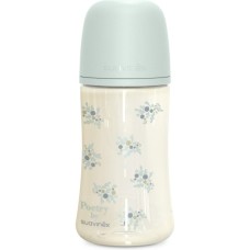 Пляшечка для годування Suavinex Poetry, 270 мл, фізіологічна соска середній потік, м'ятна (308970)