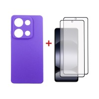 Чохол до мобільного телефона Dengos Xiaomi Redmi Note 14S Carbon + glass 2pcs (Purple) (DG-CTG2P-16)