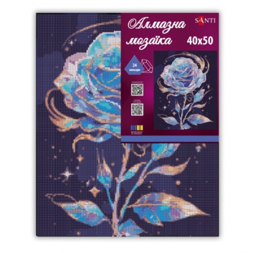 Картина по номерам Santi алмазна мозаїка Блискуча троянда 40х50 см на підрамн (956055)