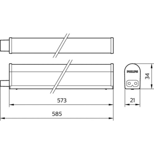 Світильник Philips LED Signify, 7W, BN068C, LED6/NW, 600mm, (911401734142)
