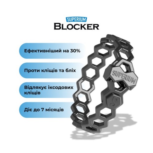 Нашийник для тварин Superium Блокер протипаразитарний для собак 70 см (9109)