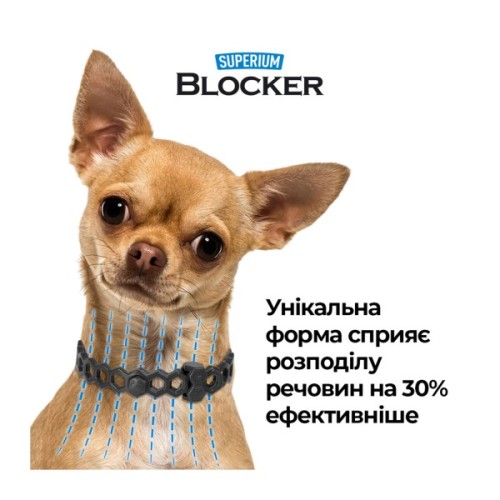 Нашийник для тварин Superium Блокер протипаразитарний для собак 70 см (9109)