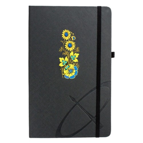 Ручка кулькова Parker IM 17 UKRAINE Black GT BP Квіти + блокнот Parker + подар.упак. GIFT24 (22032b24_T1050u)