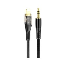 Кабель мультимедійний Lightning to 3.5mm M 1.0m black Black HOCO (6931474791153)