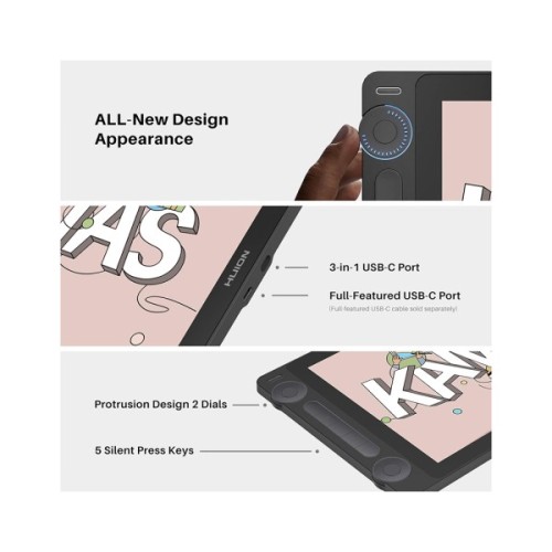 Графічний планшет Huion Kamvas 13 Gen 3 Black + рукавичка (GS1333)