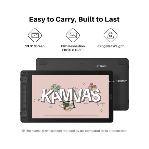 Графічний планшет Huion Kamvas 13 Gen 3 Black + рукавичка (GS1333)