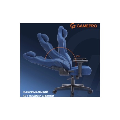 Крісло ігрове GamePro FGC750DB Size L Fabric Dark Blue (FGC750DB)