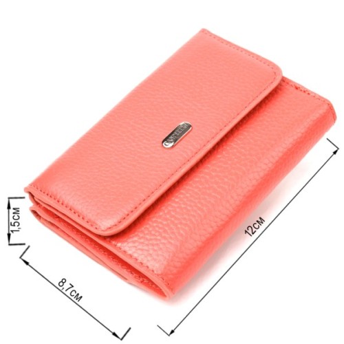 Гаманець Canpellini З натуральної шкіри флотар Кораловий (21595)