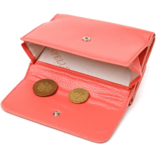 Гаманець Canpellini З натуральної шкіри флотар Кораловий (21595)
