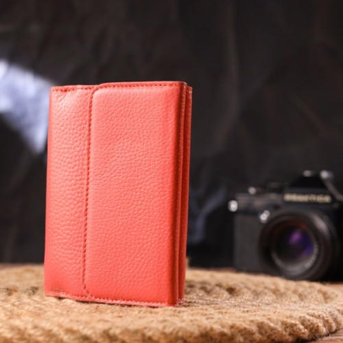 Гаманець Canpellini З натуральної шкіри флотар Кораловий (21595)