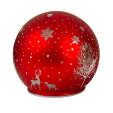 Прикраса декоративна Chomik світильник Куля, скляний, LED 12x11см, червоний (5900779881853)