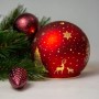 Прикраса декоративна Chomik світильник Куля, скляний, LED 12x11см, червоний (5900779881853)