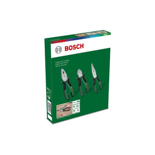 Плоскогубці Bosch набір 3 шт, комбіновані, подовжені, бокорізи (1.600.A02.C0S)