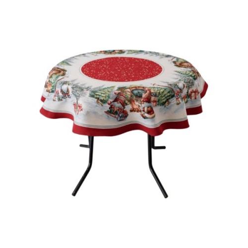 Скатертина Прованс гобеленова Різдвяне багаття Dх140 см (037410)