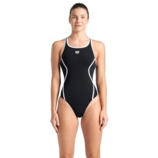 Купальник Arena Pro_File Swimsuit Solid 008055-510 чорний, білий 42 (3468337414339)