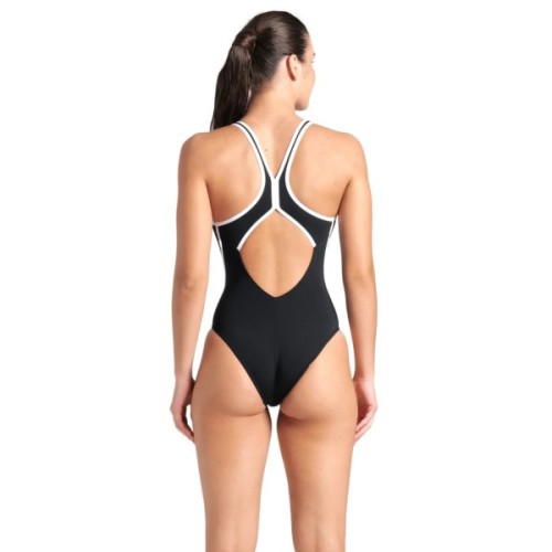 Купальник Arena Pro_File Swimsuit Solid 008055-510 чорний, білий 42 (3468337414339)