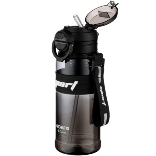 Пляшка для води Ardesto Urban 850мл, пластик, чорний (AR2285UB)